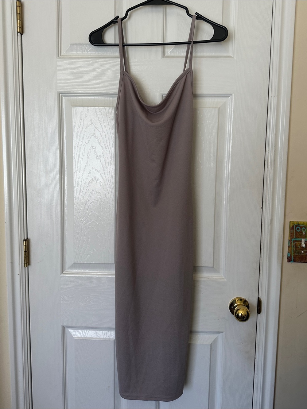 Taupe / Grey Slip Midi Dress